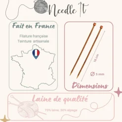 NEEDLE IT - Needle it® kit tricot bonnet complet gris
