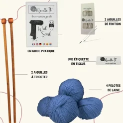 NEEDLE IT - Needle it® kit tricot écharpe bleu marine