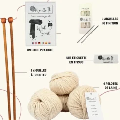 NEEDLE IT - Needle it® kit tricot écharpe écru