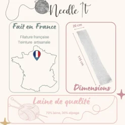 NEEDLE IT - Needle it® kit tricot écharpe écru
