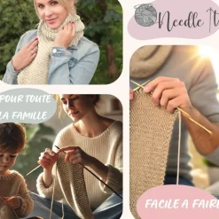 NEEDLE IT - Needle it® kit tricot écharpe écru