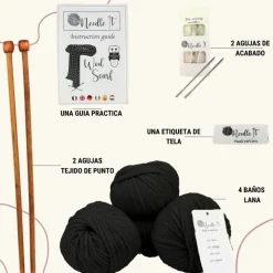 NEEDLE IT - Needle it® kit tricot écharpe noir