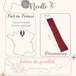 NEEDLE IT - Needle it® kit tricot écharpe bordeaux