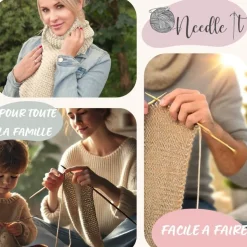 NEEDLE IT - Needle it® kit tricot écharpe bordeaux