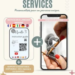 NEEDLE IT - Needle it® kit tricot tour de cou en laine rose