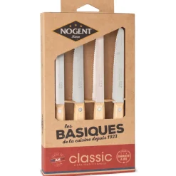 Nogent 3 etoiles coffret de 4 couteaux de table hêtre - 00086 v