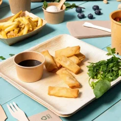 PACOVIS - Assiettes jetables en palmier - lot de 25 - 17 x 17 cm