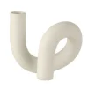 PARIS PRIX - Bougeoir 1 bougie déco "torsion" 17cm blanc
