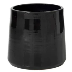 PARIS PRIX - Cache pot en céramique "tolga" 28cm noir