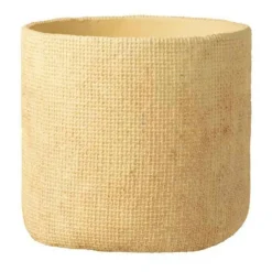 PARIS PRIX - Cache-pot déco en ciment "sunny" 26cm beige