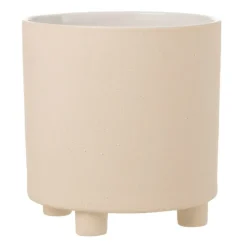 PARIS PRIX - Cache-pot déco en céramique "sable" 27cm beige