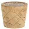 PARIS PRIX - Cache-pot en bois "encoches" 20cm naturel