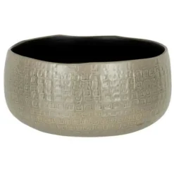 PARIS PRIX - Cache-pot en céramique "yuella" 33cm gris clair