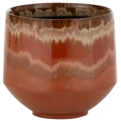 PARIS PRIX - Cache-pot en céramique "aline" 21cm rouge