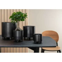 PARIS PRIX - Cache-pot en céramique "smoke" 16cm gris & noir