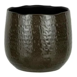 PARIS PRIX - Cache-pot en céramique "yuella" 24cm gris