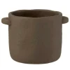PARIS PRIX - Cache-pot en ciment "gustave" 24cm marron foncé