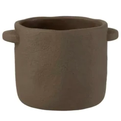 PARIS PRIX - Cache-pot en ciment "gustave" 24cm marron foncé