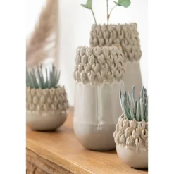 PARIS PRIX - Cache-pot "ibiza céramique" 11cm gris