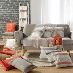 PARIS PRIX - Coussin déco à franges 
