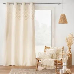 PARIS PRIX - Coussin déco tufté à pompons 