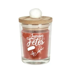 PARIS PRIX - Lot de 2 bougies parfumées "joyeuses fêtes" 45g sapin