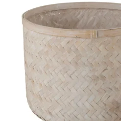 PARIS PRIX - Lot de 3 cache-pots design "cuye" 76cm naturel