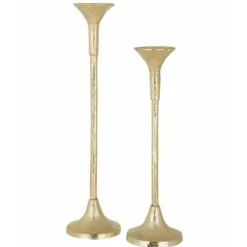 PARIS PRIX - Lot de 2 chandeliers design "marie" 47cm or mat