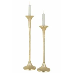 PARIS PRIX - Lot de 2 chandeliers design "marie" 47cm or mat