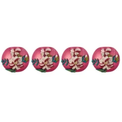 PARIS PRIX - Lot de 4 photophores design "fleurs" 10cm rose