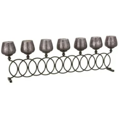 PARIS PRIX - Lot de 8 photophores avec anneaux "gilo" 72cm gris