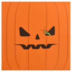 PARIS PRIX - Lot de 20 serviettes en papier "citrouille" 33x33cm orange