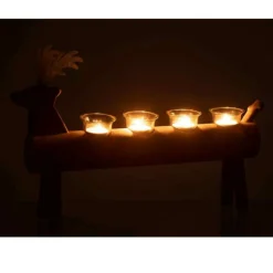 PARIS PRIX - Photophore 4 supports en bois 