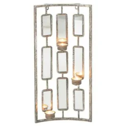 PARIS PRIX - Photophore avec miroirs "comenza" 52cm gris