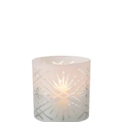 PARIS PRIX - Photophore déco en verre "santorini" 15cm blanc