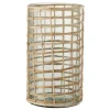 PARIS PRIX - Photophore design en rotin "lamina" 25cm naturel