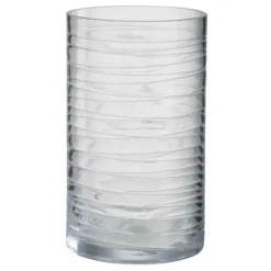 PARIS PRIX - Photophore design "lignes verre" 22cm transparent