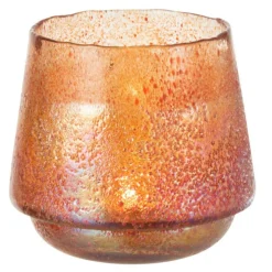 PARIS PRIX - Photophore design "pois" 14cm orange rouille