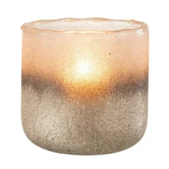 PARIS PRIX - Photophore design en verre "camille" 14cm rose