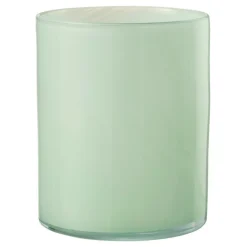 PARIS PRIX - Photophore design en verre "jade" 18cm vert clair