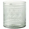 PARIS PRIX - Photophore design "verre motifs" 16cm transparent