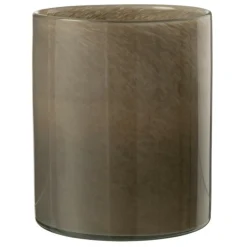 PARIS PRIX - Photophore design en verre "jade" 18cm marron