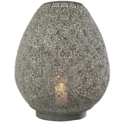 PARIS PRIX - Photophore design "œuf oriental" 44cm gris