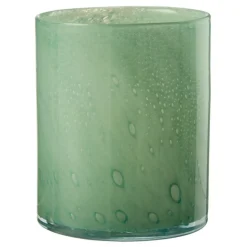 PARIS PRIX - Photophore design en verre "jade" 18cm vert