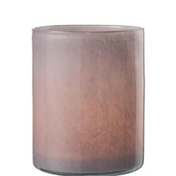 PARIS PRIX - Photophore design en verre "jade" 18cm mauve