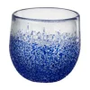 PARIS PRIX - Photophore design en verre "santorini" 10cm bleu