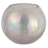 PARIS PRIX - Photophore en verre "boule craquelée" 20cm mauve