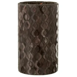 PARIS PRIX - Photophore en verre design "tazu" 22cm gris