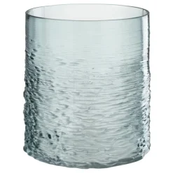 PARIS PRIX - Photophore en verre design "sladia" 22cm bleu