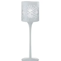 PARIS PRIX - Photophore sur pied déco "santorini" 30cm blanc